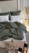 Leinen Bettwäsche Set Khaki